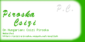 piroska csizi business card